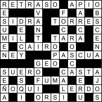 Solución del crucigrama del Miércoles 7 ene.