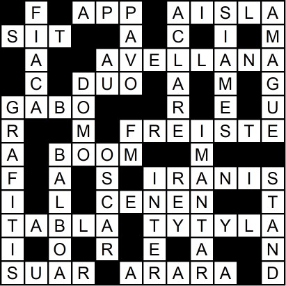 Solución del crucigrama del Miércoles 14 ene.