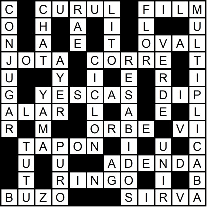 Solución del crucigrama del Viernes 16 ene.