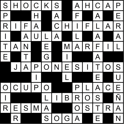 Solución del crucigrama del Lunes 26 ene.