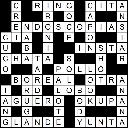 Solución del crucigrama del Jueves 29 ene.