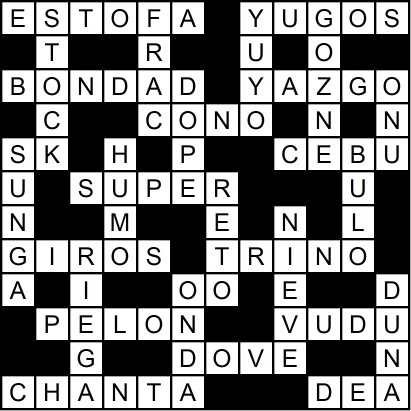 Solución del crucigrama del Viernes 30 ene.