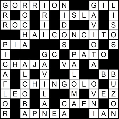 Solución del crucigrama del Jueves 5 feb.