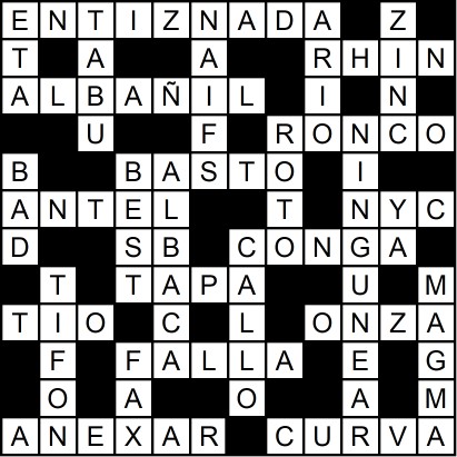 Solución del crucigrama del Martes 17 feb.