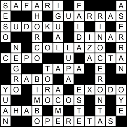 Solución del crucigrama del Lunes 2 mar.