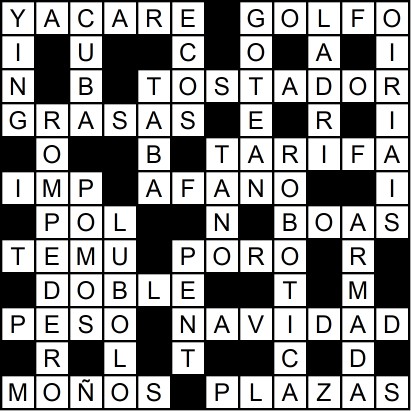 Solución del crucigrama del Miércoles 4 mar.