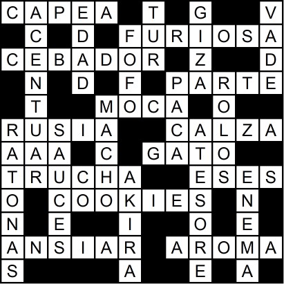 Solución del crucigrama del Jueves 5 mar.