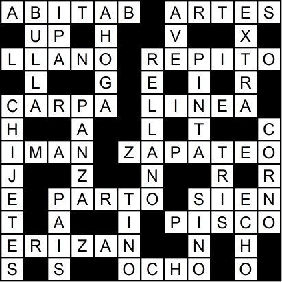 Solución del crucigrama del Viernes 6 mar.