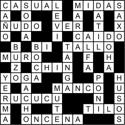 Solución del crucigrama del Martes 10 mar.