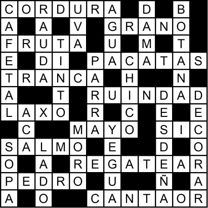 Solución del crucigrama del Miércoles 11 mar.