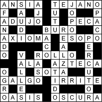 Solución del crucigrama del Miércoles 18 mar.