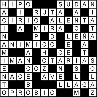 Solución del crucigrama del Lunes 23 mar.