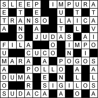 Solución del crucigrama del Jueves 2 abr.