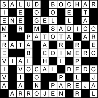 Solución del crucigrama del Lunes 6 abr.