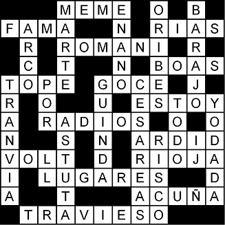 Solución del crucigrama del Miércoles 8 abr.