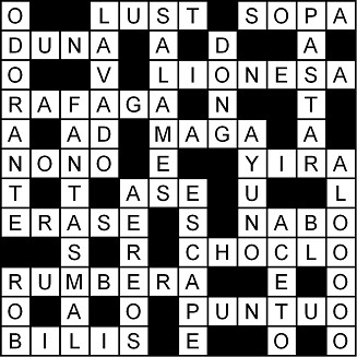 Solución del crucigrama del Viernes 10 abr.