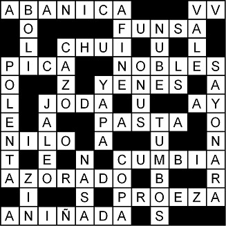 Solución del crucigrama del Martes 14 abr.