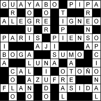 Solución del crucigrama del Miércoles 15 abr.