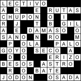 Solución del crucigrama del Viernes 17 abr.