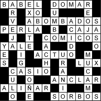 Solución del crucigrama del Lunes 20 abr.