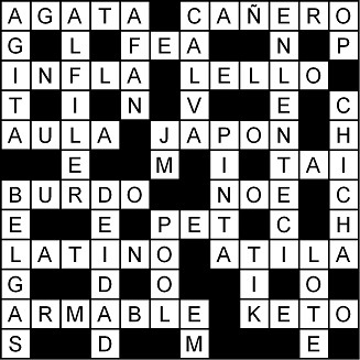 Solución del crucigrama del Martes 21 abr.