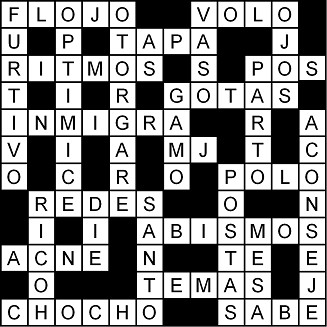 Solución del crucigrama del Miércoles 22 abr.