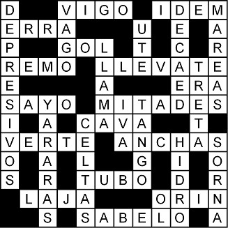 Solución del crucigrama del Viernes 24 abr.