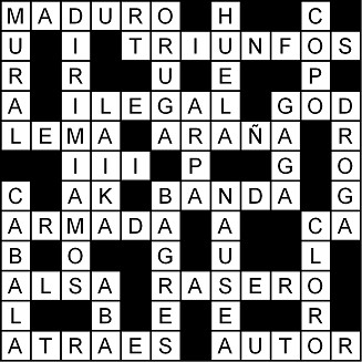 Solución del crucigrama del Lunes 27 abr.