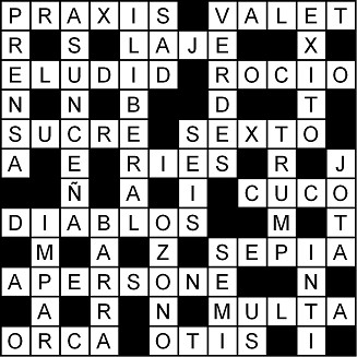 Solución del crucigrama del Martes 28 abr.