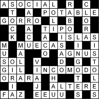 Solución del crucigrama del Jueves 30 abr.