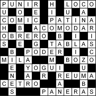 Solución del crucigrama del Jueves 14 may.