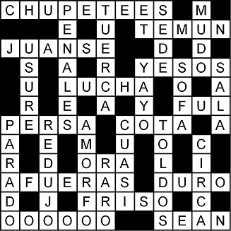 Solución del crucigrama del Lunes 4 may.