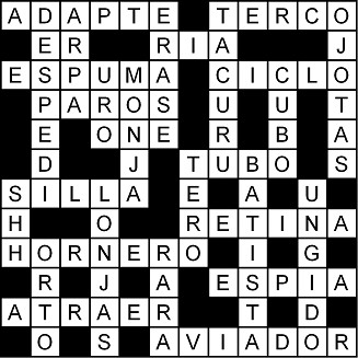 Solución del crucigrama del Jueves 21 may.