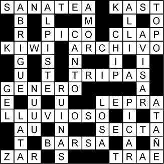Solución del crucigrama del Lunes 25 may.
