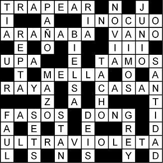 Solución del crucigrama del Lunes 15 jun.