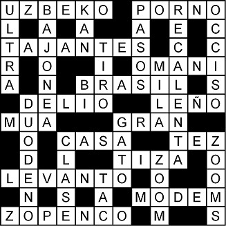 Solución del crucigrama del Lunes 22 jun.