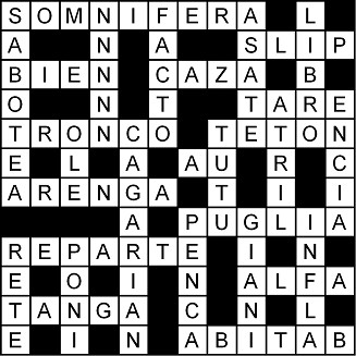 Solución del crucigrama del Miércoles 24 jun.