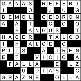 Solución del crucigrama del Lunes 29 jun.