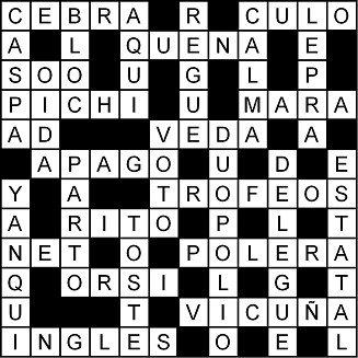 Solución del crucigrama del Miércoles 8 jul.