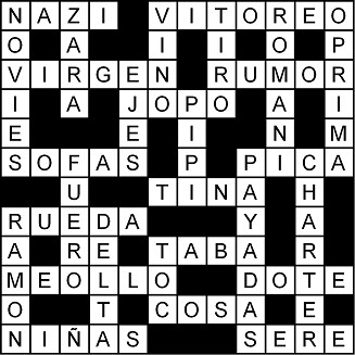 Solución del crucigrama del Viernes 10 jul.