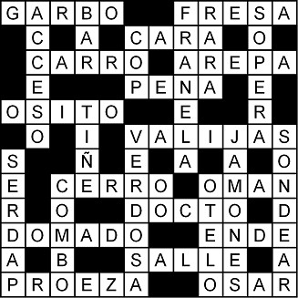 Solución del crucigrama del Lunes 13 jul.
