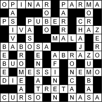 Solución del crucigrama del Miércoles 15 jul.