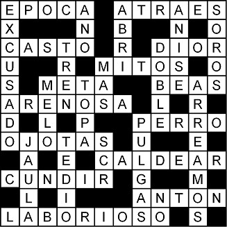 Solución del crucigrama del Viernes 24 jul.