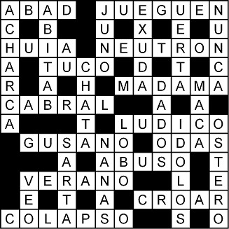 Solución del crucigrama del Viernes 7 ago.
