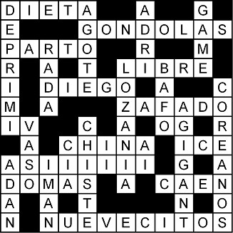 Solución del crucigrama del Lunes 31 ago.