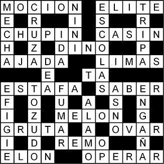 Solución del crucigrama del Lunes 21 set.