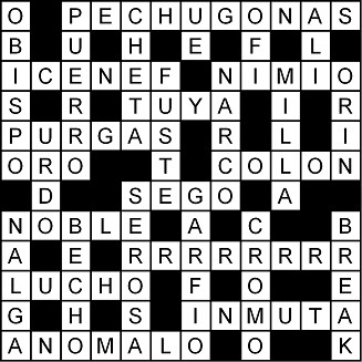 Solución del crucigrama del Miércoles 23 set.