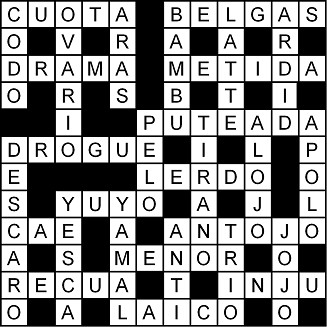 Solución del crucigrama del Lunes 28 set.