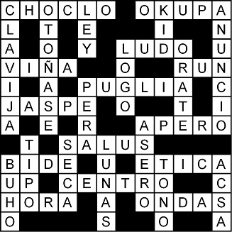 Solución del crucigrama del Viernes 2 oct.