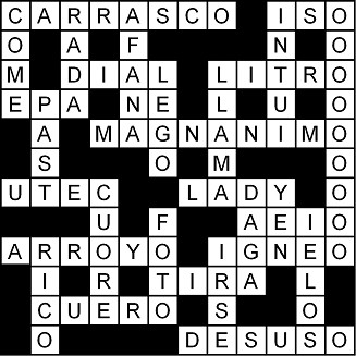 Solución del crucigrama del Lunes 12 oct.